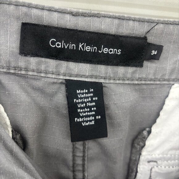 Men's Calvin Klein Cargo Shorts Grey Size 34 - Picture 5 of 9